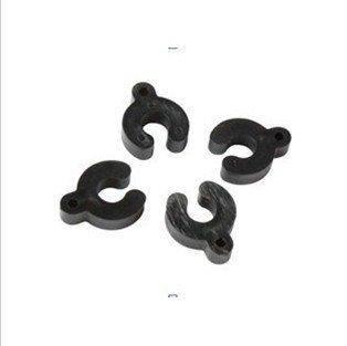 Black C-shaped model kit parts for hobby assembly, compatible with scale models and RC builds