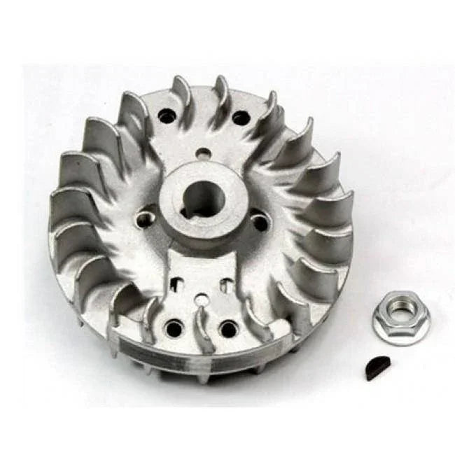 Metal RC car turbine fan with mounting nut and clip, model kit part for hobbyists
