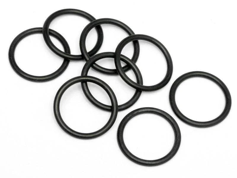 Black rubber O-rings for model kits and hobby projects, ideal for sealing and assembly tasks.