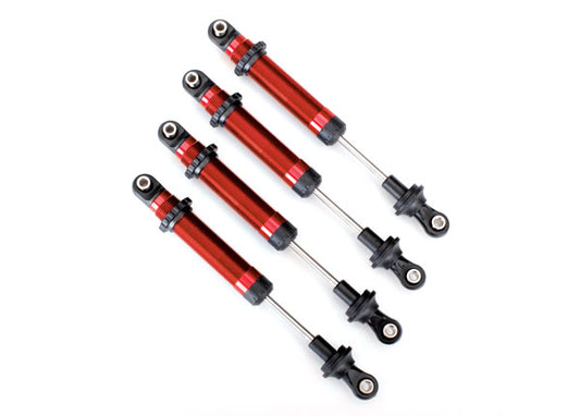 Traxxas 8160R Shocks, GTS, aluminum (red-anodized) (assembled without springs) (4) (for use with #8140R TRX-4® Long Arm Lift Kit) - Aussie Hobbies 