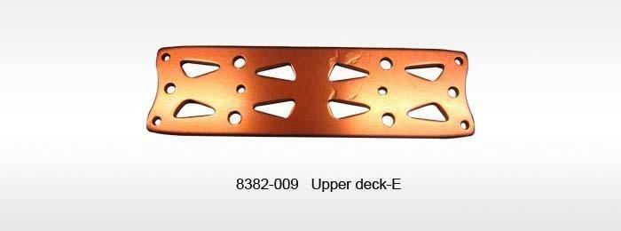 Copper-colored upper deck E part 8382-009 for model kits, featuring precision cutouts and mounting holes