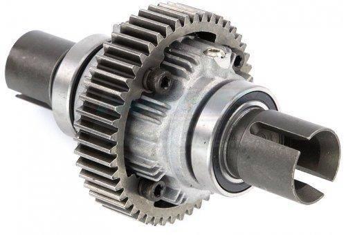 Metal gear assembly with precision-cut teeth and bearing, ideal for model kits and mechanical hobbies