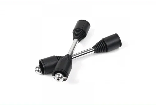 Black and silver electrical connector with dual ends for hobby electronics projects