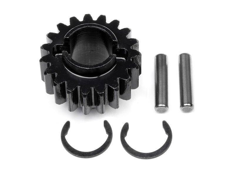 Black metal gear with pins and circlips for RC car models and hobby kits