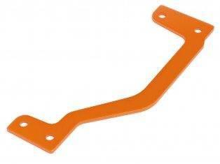 Orange plastic model kit part with mounting holes, compatible with hobby builds and scale models