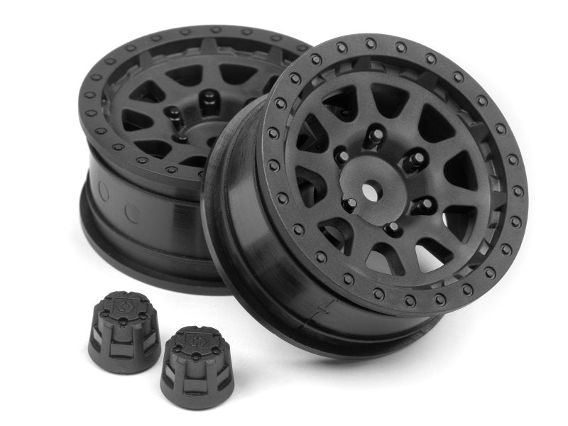 116840 - CR-10 Wheel 1.9in (Black/2pcs) - Aussie Hobbies