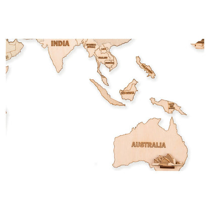 Wood Trick - World Map Size L Wooden Model Kit - Aussie Hobbies 
