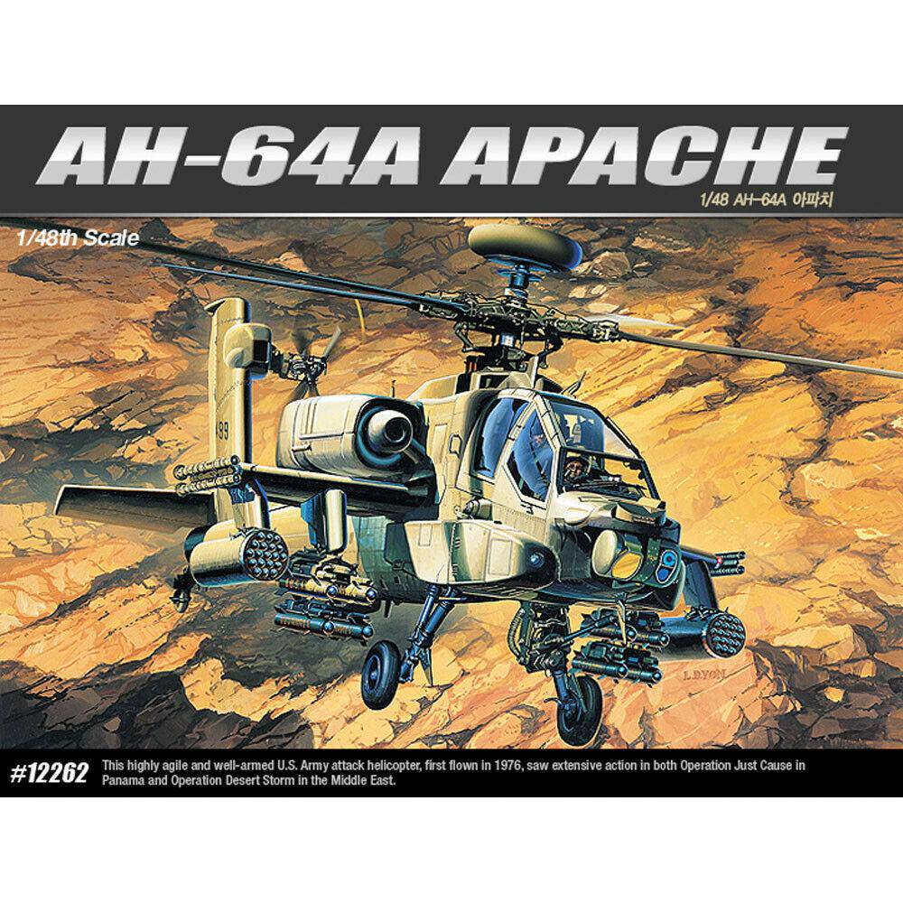 ACADEMY 1/48 AH-64A APACHE PLASTIC MODEL KIT - Aussie Hobbies