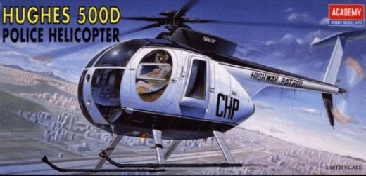 Hughes 500D Police Helicopter model kit by Academy, Highway Patrol CHP, 1:72 scale