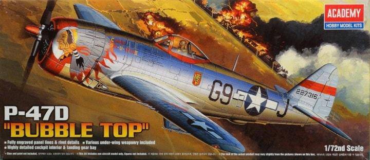 Academy 1/72 P-47D BUBBLE TOP THUNDERBOLT KIT - Aussie Hobbies