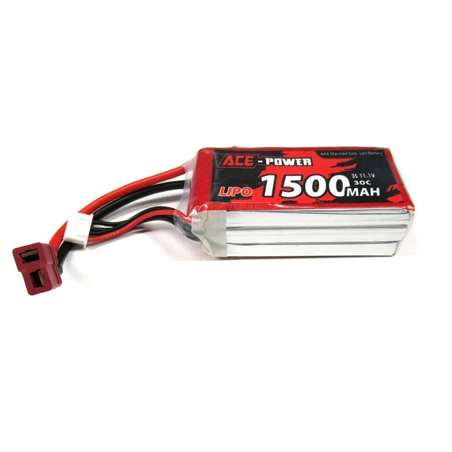 ACE-POWER 1500mAh 3S 11.1V 30C LiPo battery for RC models with red connector