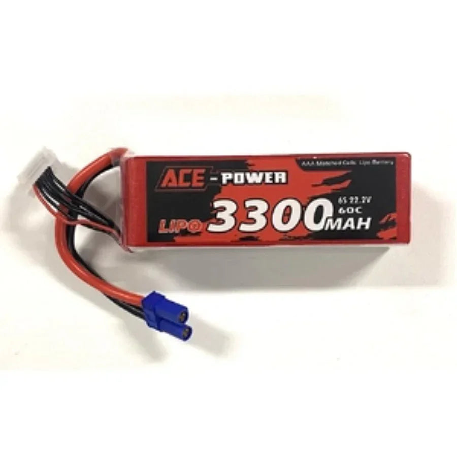 Ace Power 3300mAh 6S 22.2V LiPo battery with EC5 connector for RC vehicles