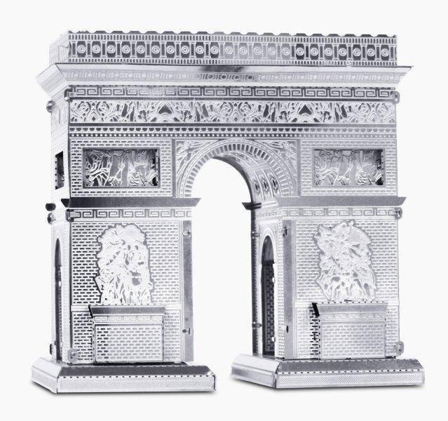 3D metal puzzle model of Arc de Triomphe, detailed architectural replica for hobbyists and collectors