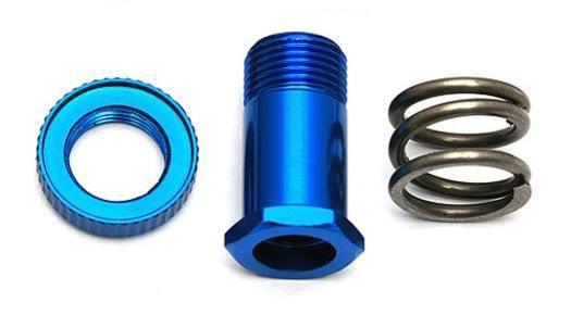 Blue anodized aluminum RC car shock absorber parts with spring and nut for model kits