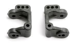 Black RC car suspension arms for model kits, durable plastic parts for hobby assembly