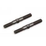 Two black threaded metal rods for model kits and hobby projects