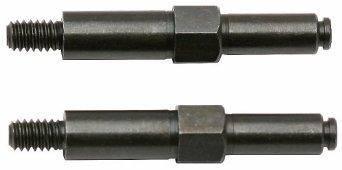 Metal model kit axles with threaded ends and hex nuts for scale model assembly