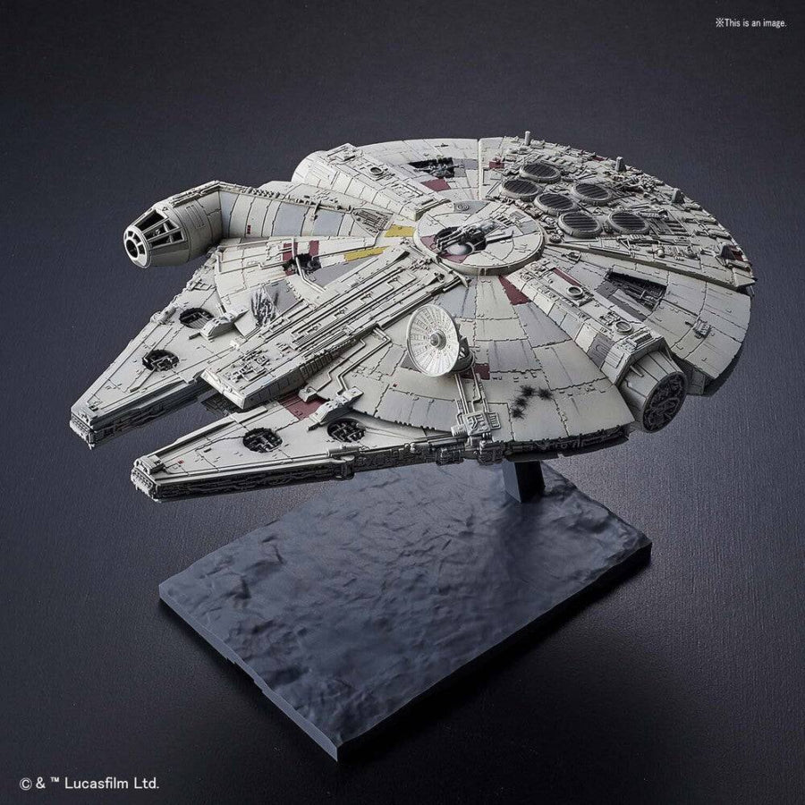 Bandai 1:144 Millennium Falcon model kit – detailed Star Wars plastic model with screen-accurate design and realistic decals.