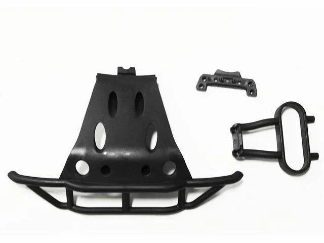 Black RC car front bumper and accessory parts for model kits
