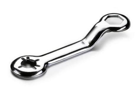 Chrome double-ended wrench for model kit assembly and hobby tools
