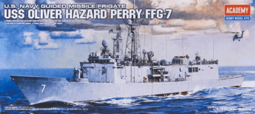 ACADEMY 14102 1/350 USS OLIVER HAZARD PERRY FFG-7 PLASTIC MODEL KIT *AUS DECALS* - Aussie Hobbies 