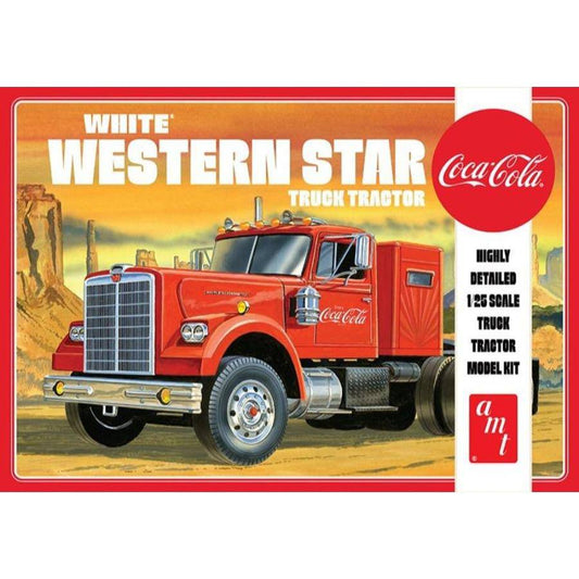 AMT - White Western Star Semi Tractor Coca Cola 1:25 Model Kit - Aussie Hobbies 
