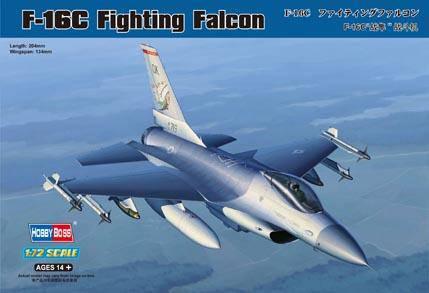 F-16C Fighting Falcon 1:72 scale model kit for hobbyists, ages 14+, with detailed aircraft design and markings