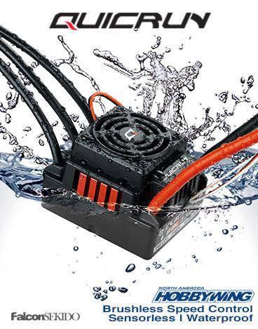 Quicrun brushless speed controller, waterproof RC ESC with sensorless tech for hobby racing
