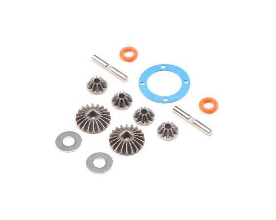 Metal gears, washers, pins, and O-rings for RC car or model kit assembly, precision hobby parts