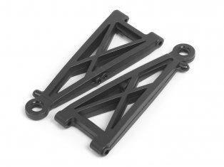 Black plastic RC car suspension arms for 1/10 scale model kits, durable and lightweight