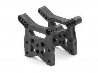Black RC car chassis frame parts for model building and hobby assembly