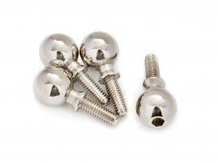 Shiny metal ball knobs with threaded screws for model kits and hobby projects