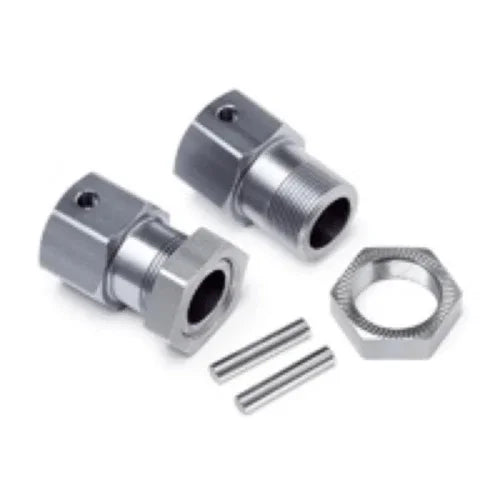 Metallic model kit connectors with hex nuts and pins for hobby assembly