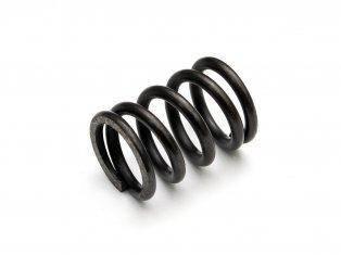 Black metal coil spring for model kits or RC cars, precision-engineered component