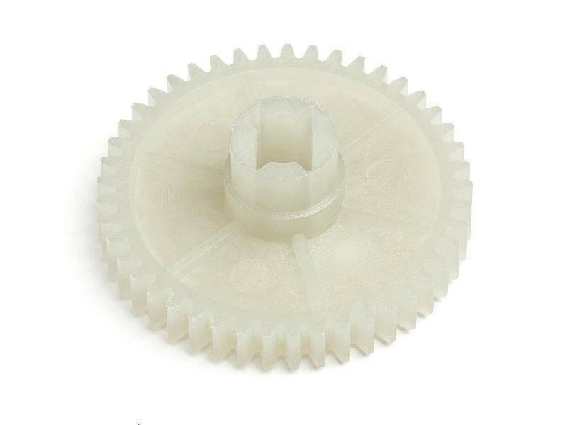 White plastic gear with central hub for model kits and hobby projects