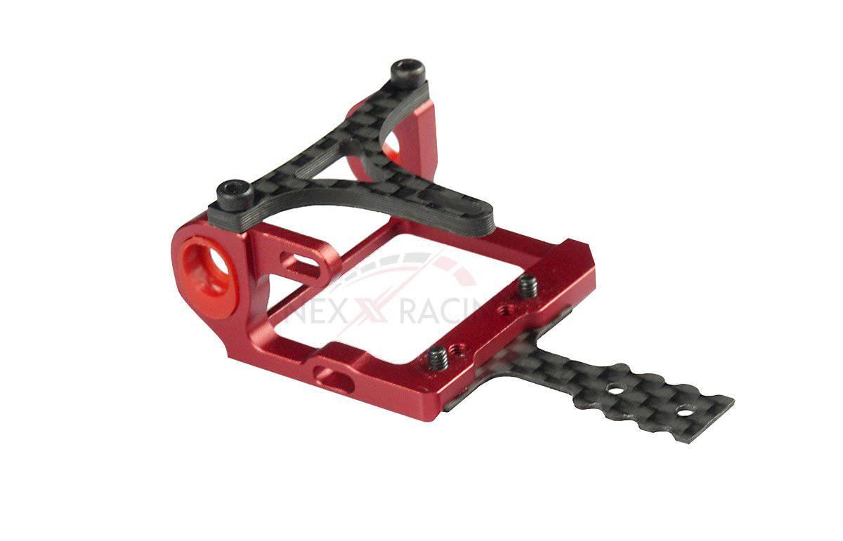 Red and black carbon fiber RC car chassis frame for hobby racing models