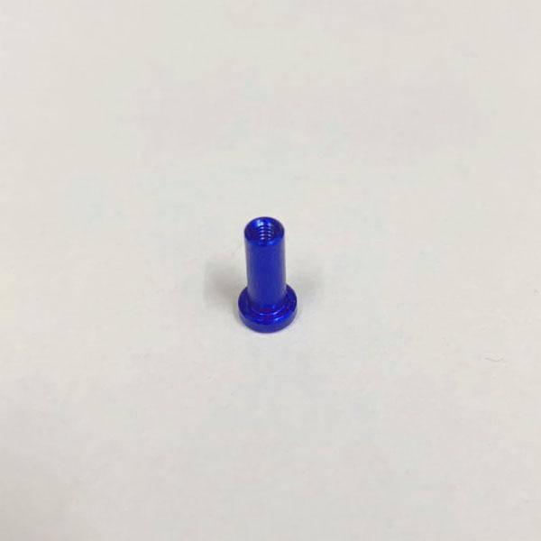 Blue aluminum standoff for RC car or model kit assembly