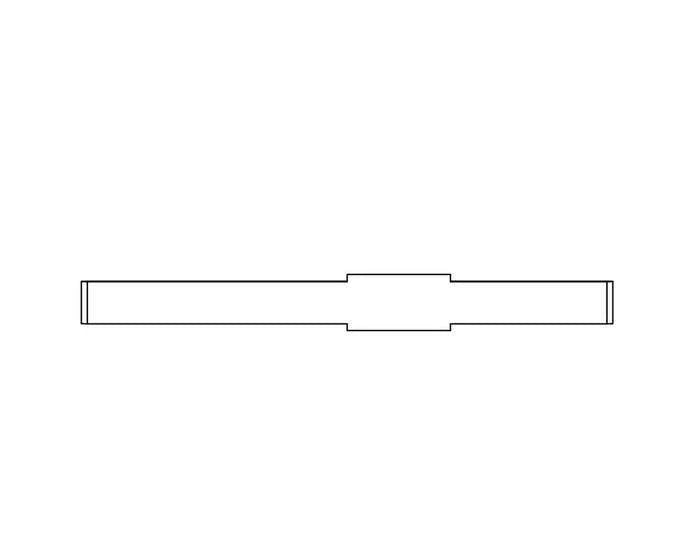 Simple line drawing of a symmetrical mechanical part or connector component
