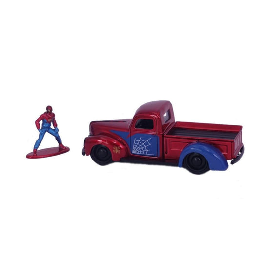 Jada Toys Diecast 1:32 Spiderman Figure w/1941 Ford Pickup Movie