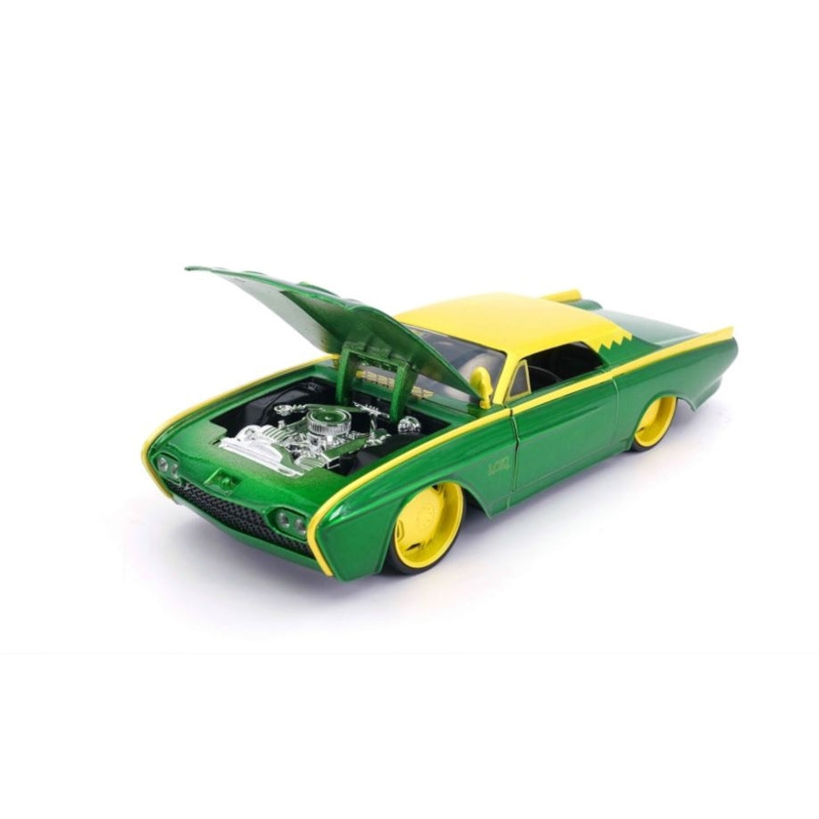 Jada Toys Diecast 1:24 Loki Figure w/1963 Ford Thunderbird Movie