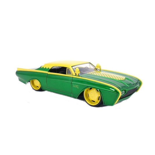 Jada Toys Diecast 1:24 Loki Figure w/1963 Ford Thunderbird Movie