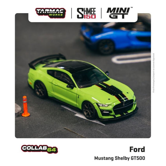 Tarmac Works Diecast 1:64 Grabber Lime Ford Mustang Shelby GT500