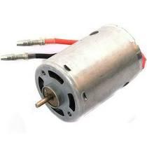 Small DC motor with red and black wires, ideal for model kits and hobby projects