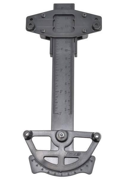Precision protractor tool with ruler for model kit assembly and hobby crafting