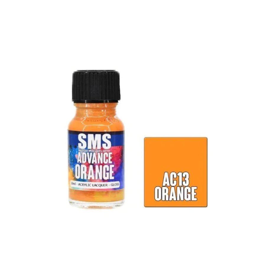 SMS Advance Orange 10ml acrylic lacquer hobby paint bottle.