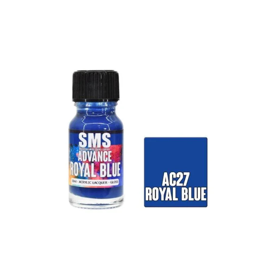SMS Advance Royal Blue 10ml acrylic lacquer hobby paint bottle.