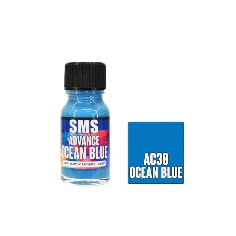 SMS Advance Ocean Blue 10ml acrylic lacquer hobby paint bottle.