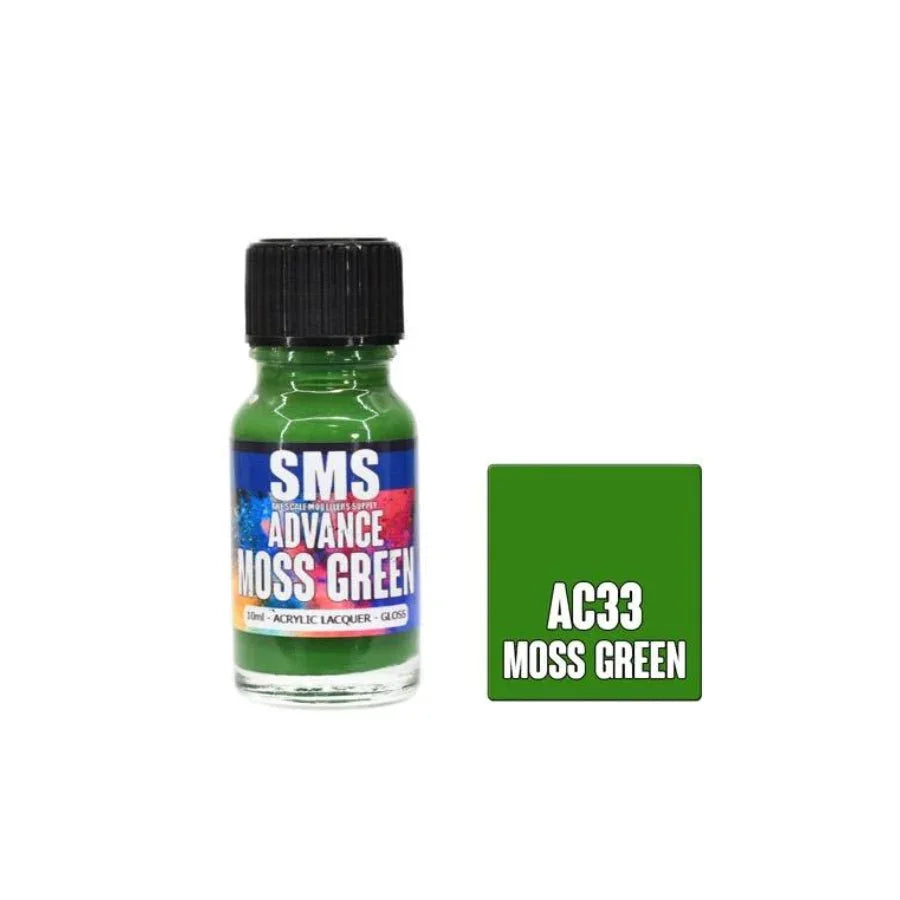 SMS Advance Moss Green 10ml acrylic lacquer hobby paint bottle.