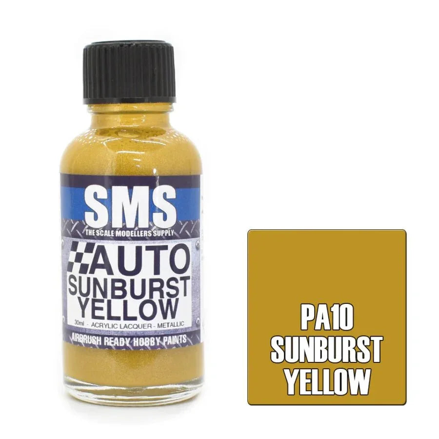 SMS Auto Colour Sunburst automotive model paint bottle.