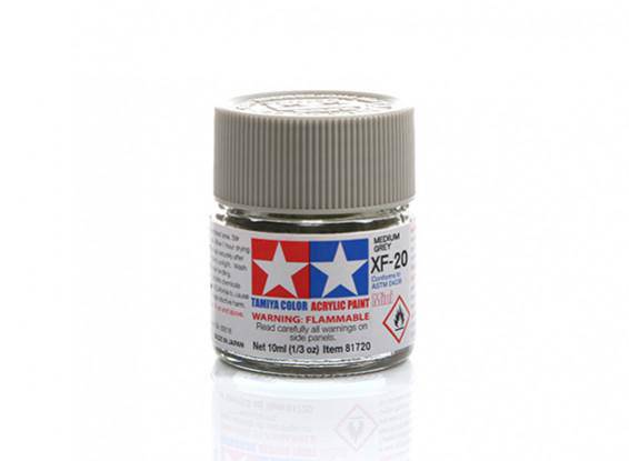 Tamiya - Mini Acrylic Medium Grey XF-20 - Aussie Hobbies 